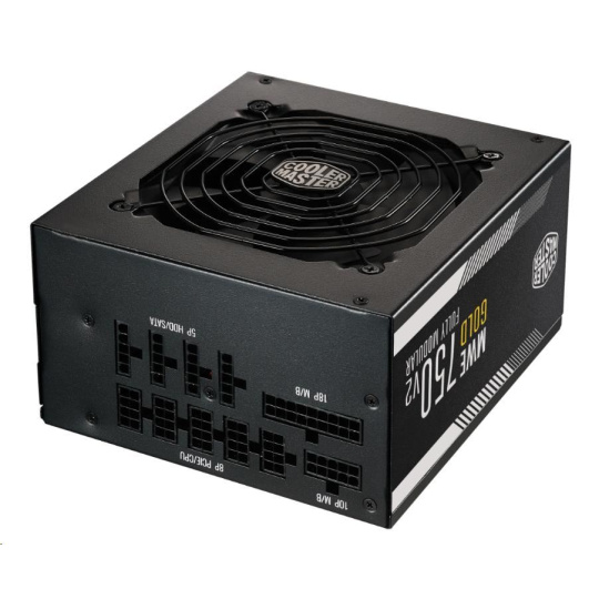 Cooler Master zdroj  MWE 750 Gold-v2  Full modular, 750W, 80+ Gold, UK + EU napájecí kabel