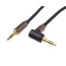 PremiumCord HQ stíněný kabel stereo Jack 3.5mm - Jack 3.5mm zahnutý 90°, 3m