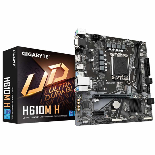 BAZAR - GIGABYTE MB Sc LGA1700 H610M H, Intel H610, 2xDDR5, 1xHDMI, 1xVGA, mATX - Po opravě (Bez příšlušenství)