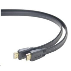 PREMIUMCORD HDMI High Speed + Ethernet plochý kábel, pozlátené konektory, 3 m