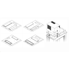 Montážna redukcia TRITON pre klimatizačné jednotky X3 a X4 pre rozvádzač so šírkou 800 x 800 mm, sivá