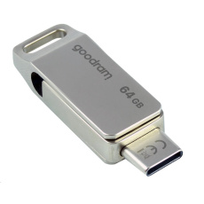 GOODRAM Flash Disk 64GB ODA3, USB 3.2, strieborná