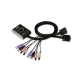 ATEN KVM prepínač 2-portový DVI KVMP USB2.0, mini, audio, 1.2m káble