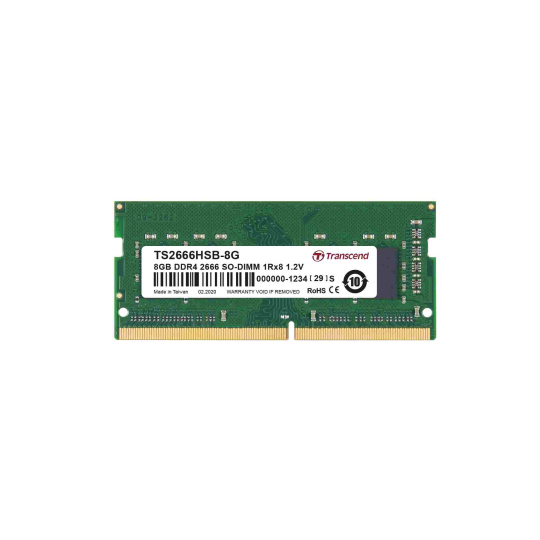 SODIMM DDR4 8GB 2666MHz TRANSCEND 1Rx8 1Gx8 CL19 1.2V