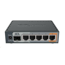 MikroTik RouterBOARD hEX S, 880MHz dvojjadrový CPU, 256MB RAM, 5x LAN, 1x SFP, PoE in/out, USB, microSD slot, vrátane. Licencia L4