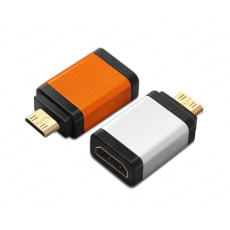 Adaptér PremiumCord HDMI A - mini HDMI C (F/M), oranžový