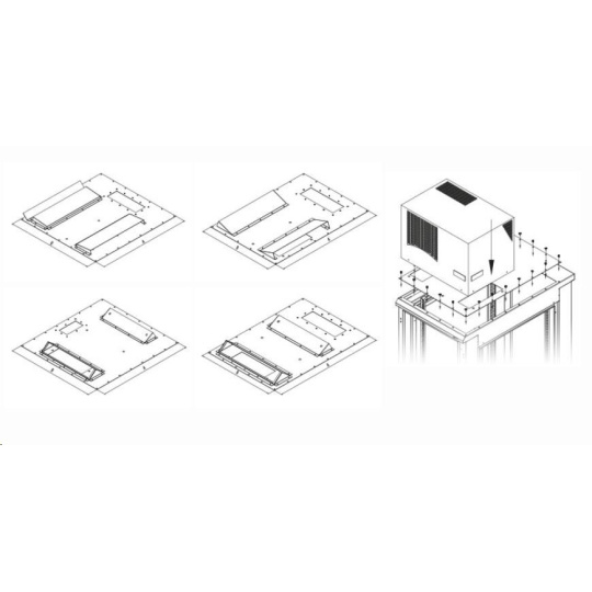 Montážna redukcia TRITON pre klimatizačné jednotky X3 a X4 pre hĺbku skrine 800 x 1000 mm, čierna