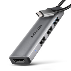 AXAGON HMC-H3A, USB 5Gbps hub, 3x USB-A, HDMI 4k/30Hz, kábel USB-C 15cm