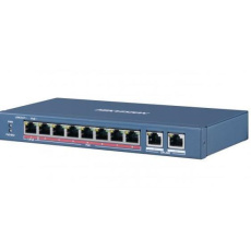 HIKVISION DS-3E0310HP-E switch 8x100TX PoE (1xHi-PoE- 60W) + 2x Gb, 110W - dosah až 250m