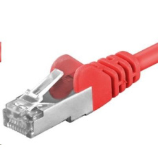 PREMIUMCORD Patch kábel CAT6a S-FTP, RJ45-RJ45, AWG 26/7 0,5m červený