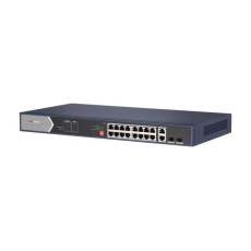 HIKVISION DS-3E0520HP-E, Full Gb switch 16x PoE (4x HI-PoE), 2x uplink RJ-45 + 2x uplink SFP, 225W, dosah až 300m