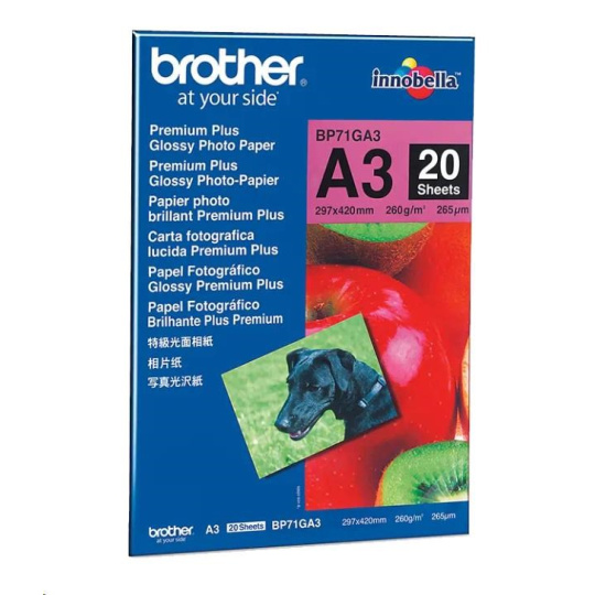 Papier BROTHER BP-71 foto lesklý A3/20ks