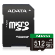 ADATA MicroSDXC karta 512GB Speed Plus, U3, C10, A2, V30 (R:180/W:160 MB/s) + SD adaptér