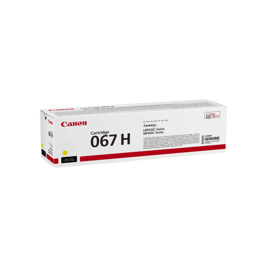 Canon TONER 067H žlutá pro i-SENSYS LBP631Cw, LB (2350 str.) BAZAR/POŠKOZENÝ OBAL