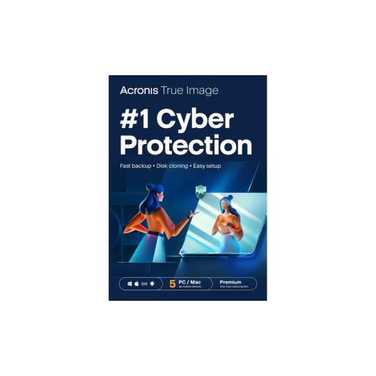 Acronis True Image Premium Subscription 5 počítačov + 1 TB Acronis Cloud Storage - 1 rok predplatného ES