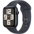 Apple Watch SE (2024) GPS + Cellular 40mm Midnight Aluminium Case with Midnight Sport Band - M/L