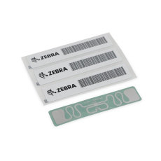 Štítok Zebra RFID, 45x13 mm, potlačiteľný biely PET, 3" jadro, 800 ks na rolku,