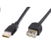 PREMIUMCORD USB 2.0 predlžovací kábel, A-A, 2 m čierny