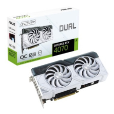 ASUS VGA NVIDIA GeForce RTX 4070 DUAL WHITE OC 12G, 12G GDDR6X, 3xDP, 1xHDMI