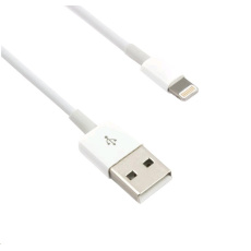 Kábel C-TECH USB 2.0 Nabíjací a synchronizačný kábel Lightning (IP5 a vyšší), 2 m, biely