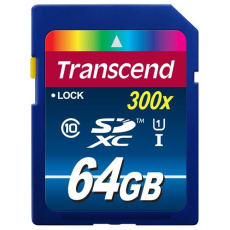 Karta TRANSCEND SDXC 64GB Premium, Class 10 UHS-I 300x