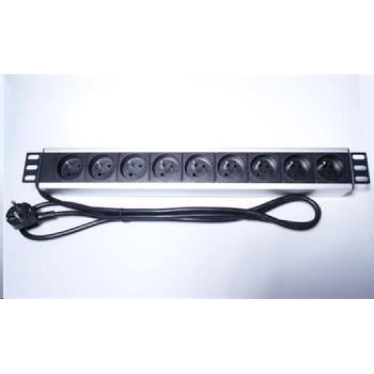 Napájací panel PremiumCord pre 19" rack 1.5U, 9x230V, 2m kábel