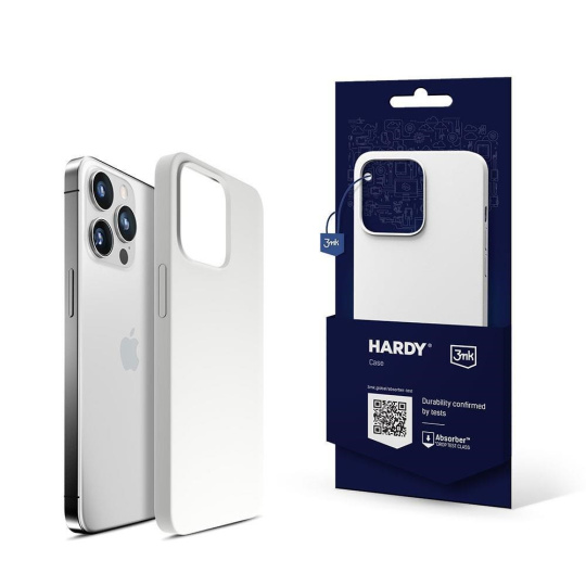 3mk Hardy Silicone MagCase pro Apple iPhone 15 Pro Max, Silver-White