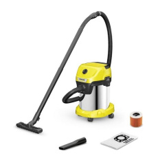 Karcher WD 3 S víceúčelový vysavač, 1000 W, nádoba 17 l, mokré i suché vysávání, skládaný filtr, funkce fukaru