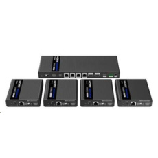 PremiumCord HDMI 1-4 splitter+extender cez CAT6/6a/7, UHD 4K@60Hz do 70m