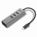 iTec USB-C Metal 3-portový HUB s adaptérom Gigabit Ethernet