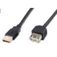 PREMIUMCORD USB 2.0 predlžovací kábel, A-A, 3 m čierny