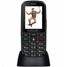 EVOLVEO EasyPhone EG, mobilný telefón pre seniorov s nabíjacím stojanom, čierny