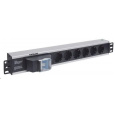 Intellinet 19" 1.5U Rackmount 6-Way Power Strip - nemecký typ, distribučný panel, 6x DE zásuvka, 1.6 m kábel