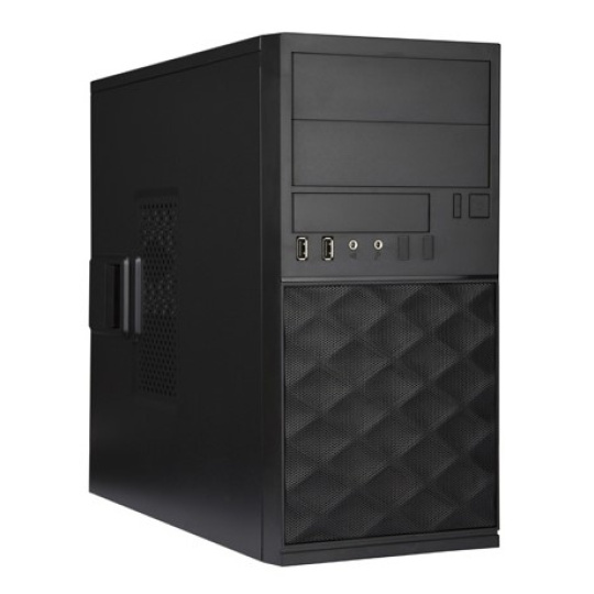 V skrinke WIN EFS052, 2x USB 3.0 + 2x USB 2.0, Mini Tower, bez zdroja napájania, čierna